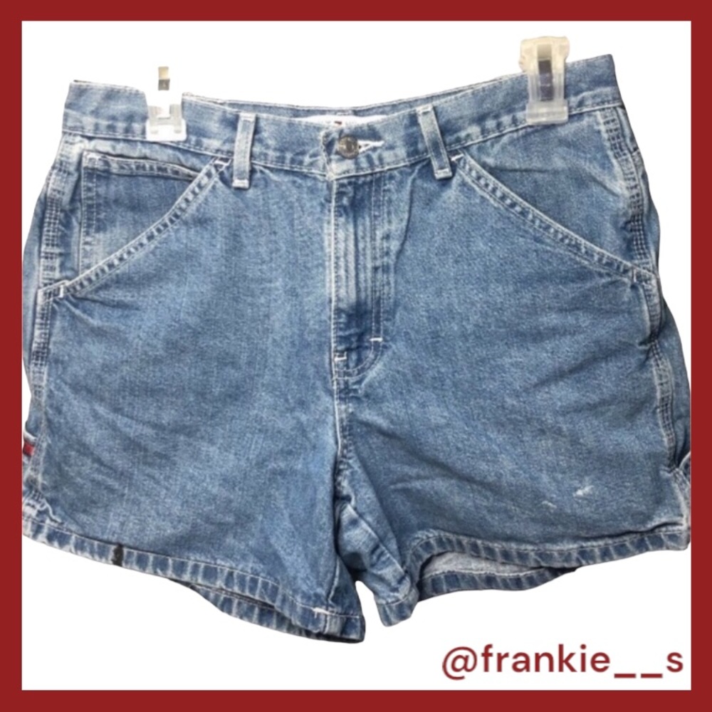 Tommy Hilfiger - Light Wash Jean Denim Cargo Shorts Size 8 100% Cotton